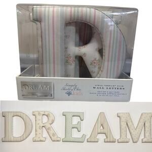 Simply Shabby Chic Kids DREAM Letter Wall Decor Padded Fabric 9” In Box RARE